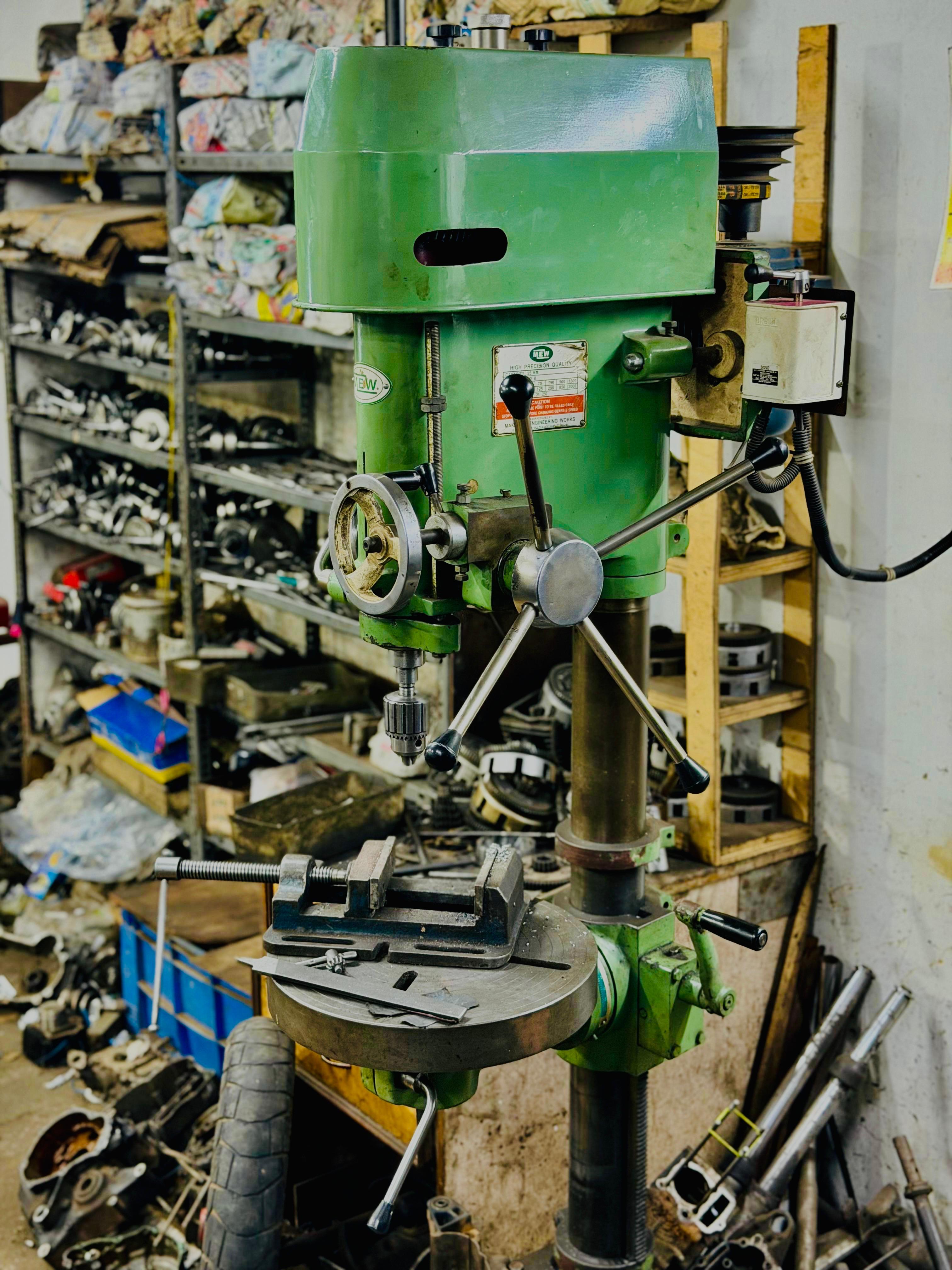Drilling and precision machining equipment inside the workshop